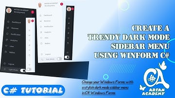 C# Create Stunning Modern Sidebar Menu with Dark Mode in C# Windows Forms | Step-by-Step Guide