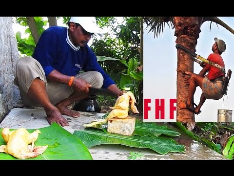 Palm Wine Chicken Curry Recipe | Toddy Neera Chicken in Village | Toddy Wine Neera Hen Meat Curry