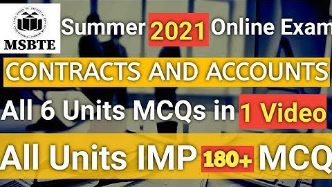 #MSBTE | CAA MCQs | Contracts and Accounts MCQs | CAA all Chapters MCQs 2021 | IMP 180+ MCQ