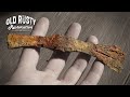 1000 years old broken rusty battleaxe restoration