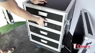 Famous TourGo Custom Large Production 12U Flight Case With 4 Drawer Wealth