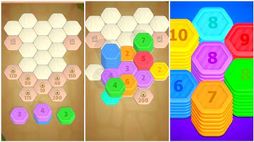 Hexa Stack Dort Puzzle Gameplay 7, Android Games ios Walkthrough Simulator Think Brain Puzzle