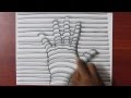 How to draw a 3d hand with lines on paper  easy trick art