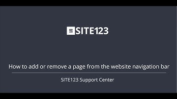 SITE123 - How to add or remove a page from the website navigation bar