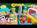 Satisfying cut fruits and vegetablescooking and making mini foodunboxing hello kitty kitchen set