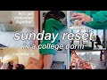 Sunday reset in a college dorm  jmu freshman vlog