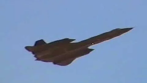 SR-71A Blackbird super low pass at Nellis AFB with...