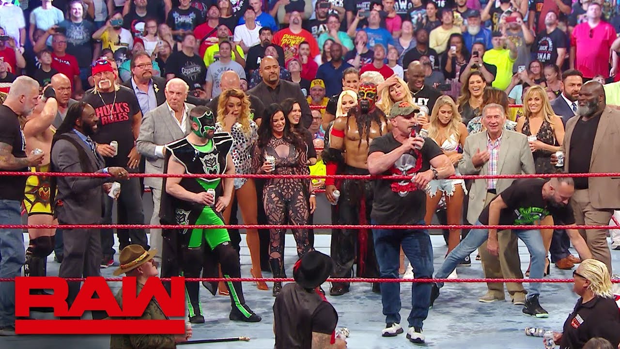 Stone Cold Hulk Hogan and Ric Flair lead A Toast to Monday Night Raw Raw Reunion July 22 2019