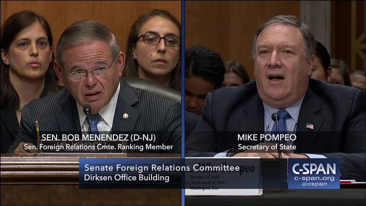 c-span channel Full exchange between Secretary Pompeo & Senator Menendez (C-SPAN)