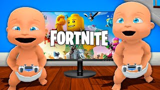 Baby PLAYS LEGO FORTNITE!