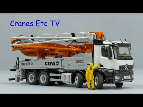 NZG CIFA K45H Truck Mounted Concrete Pump by Cranes Etc TV