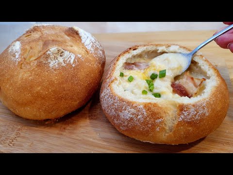 Video: Kartoffelsuppe Im Brot Kochen