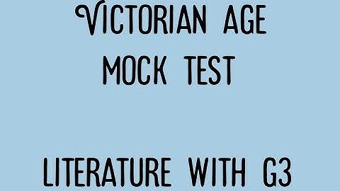 Victorian age unit test (Polytechnic TRB NET SET English literature)