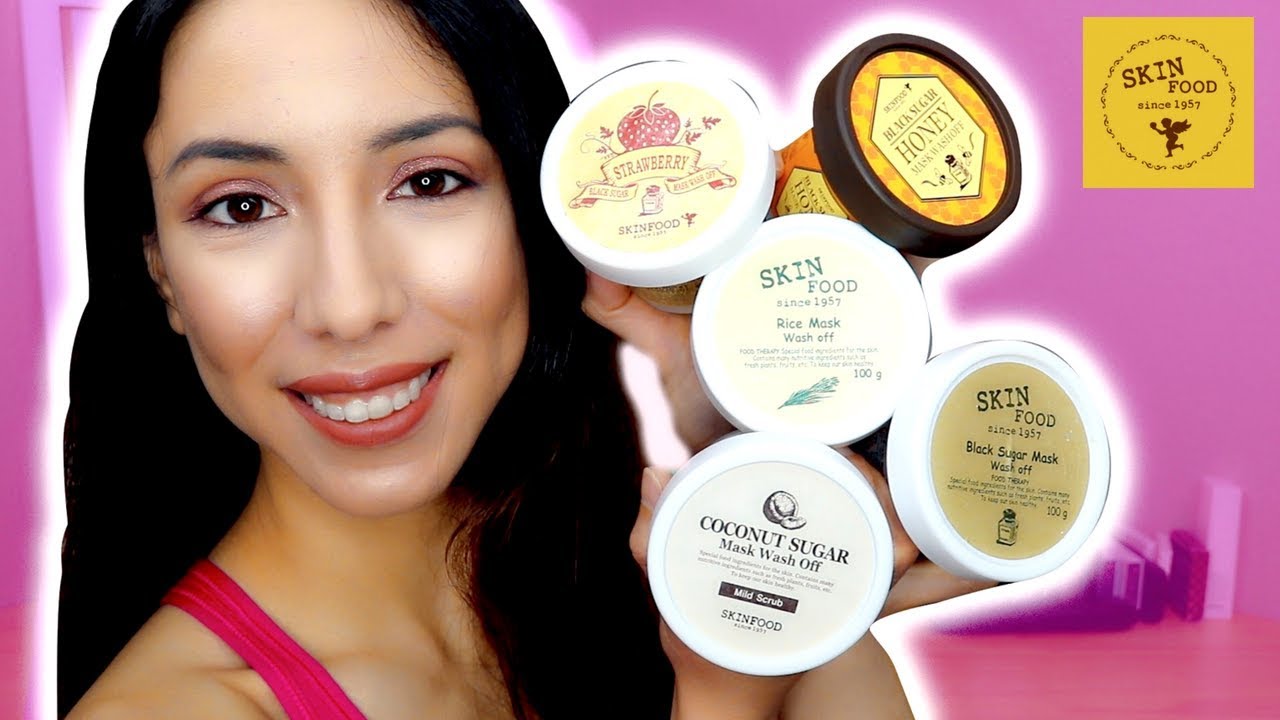 Skinfood Mask Wash Off Review Comparisons Coconut Rice Honey Black Sugar Strawberry Youtube