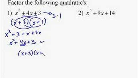 A110.9 Factoring Quadratic Expressions