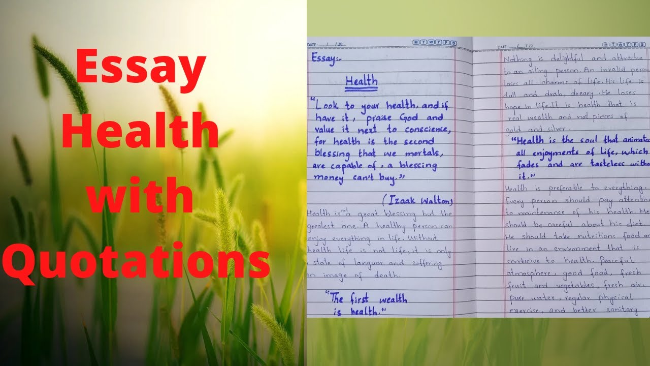 health essay for 10th class quotations