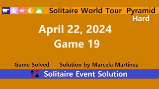 Solitaire World Tour Game #19 | April 22, 2024 Event | Pyramid Hard screenshot 4