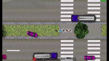 Top Down City game: Demonstrating working pickups and new weapons inventory HUD