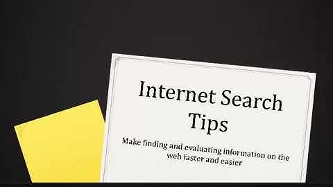 Research 101: Internet Search Tips
