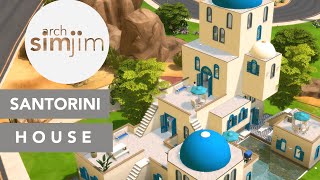 SANTORINI HOUSE SIMS 4 SPEED BUILD | Multi-Level Santorini Greek Architecture | With CC