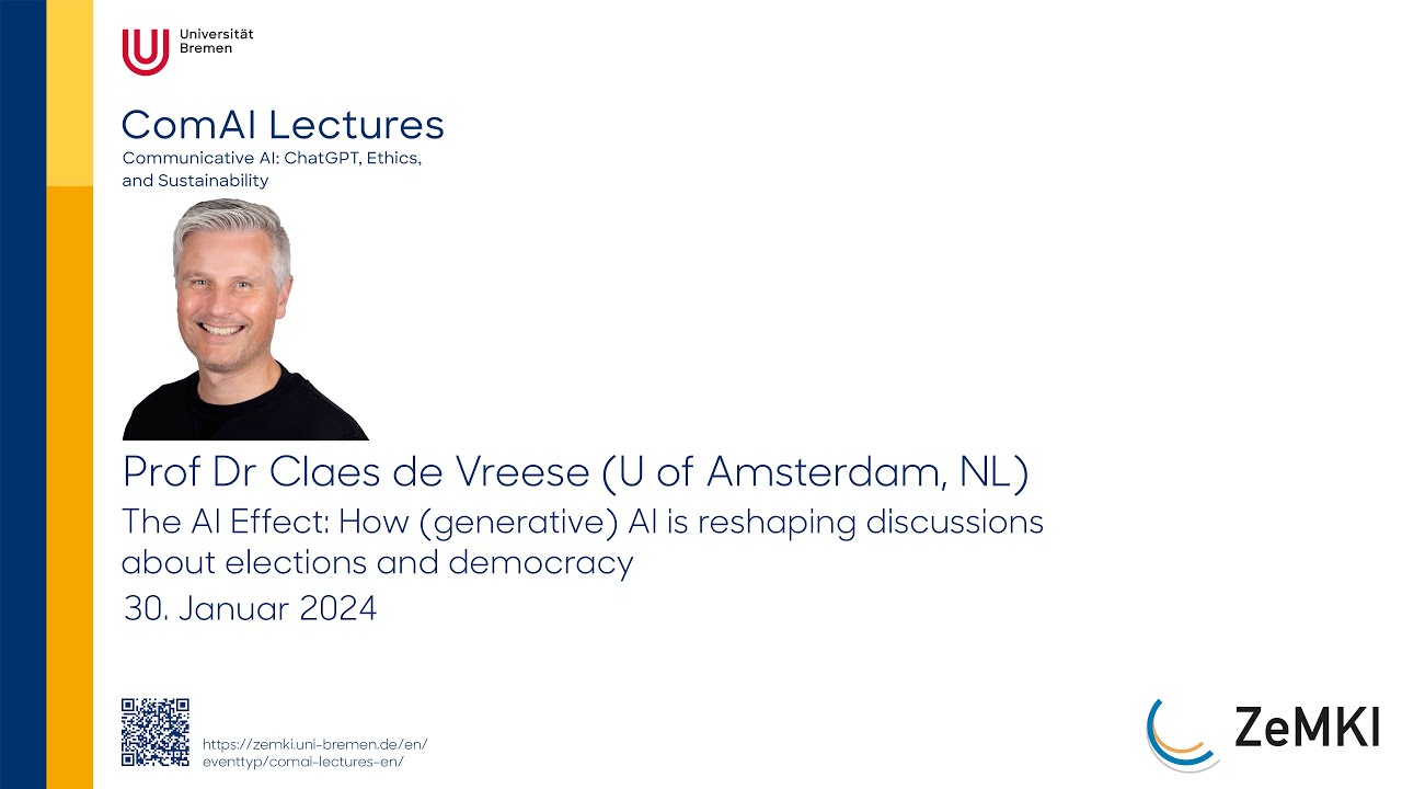 Luca Comai Lecture ComAI Lecture with Prof. Dr. Claes de Vreese (U of Amsterdam):
