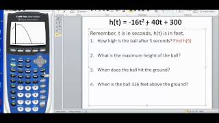 Quadratic Modeling: Projectile Motion