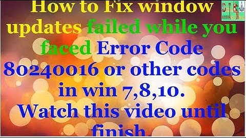 Fix all Windows update error on windows 7,8.1,8 and 10
