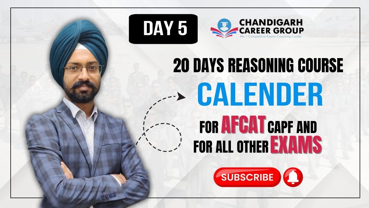 Calendar||Day 5|| AFCAT reasoning 20 days complete course || Sandeep Brar