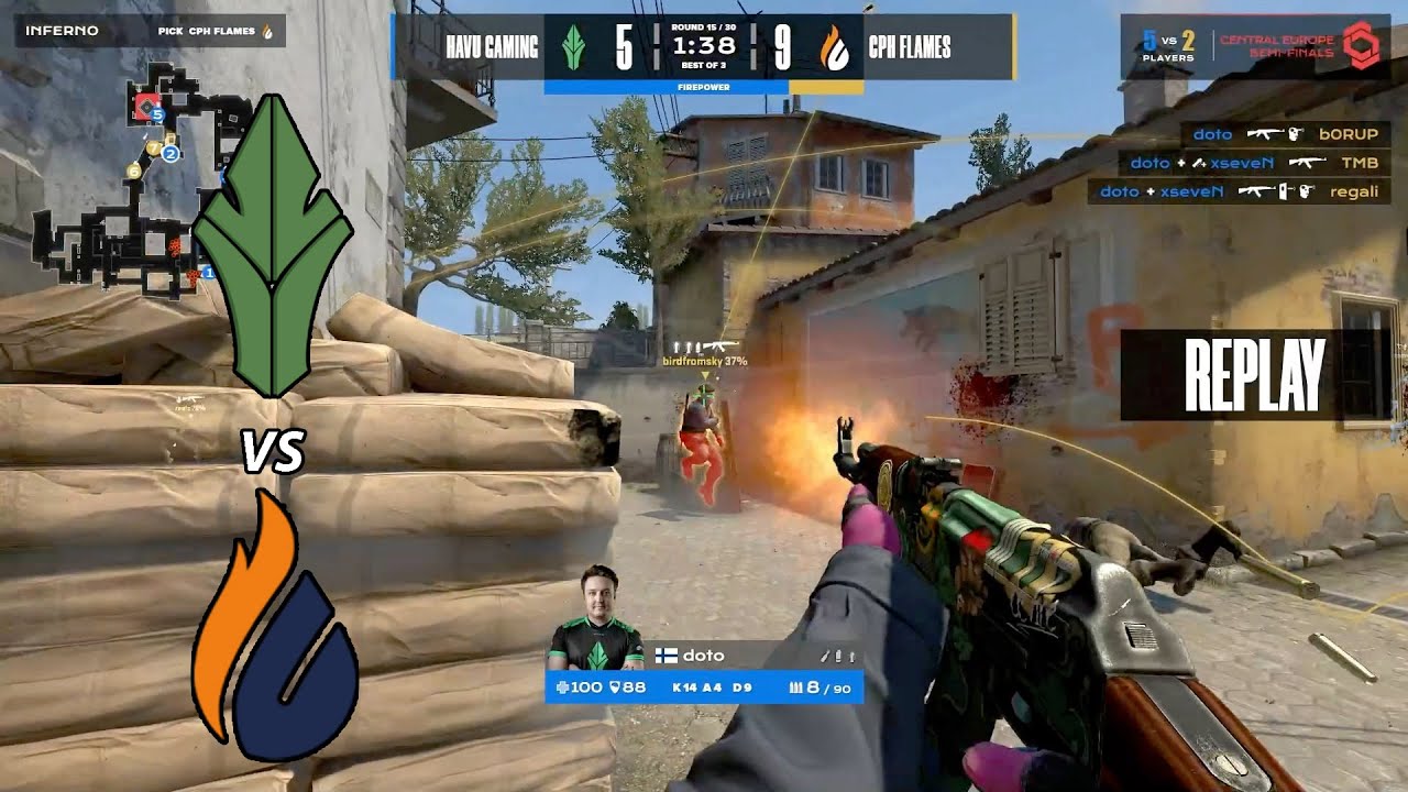 HAVU Vs CPH Flames - HIGHLIGHTS - INFERNO - Central Europe Playsoff SEMI-FINAL CSGO 2022