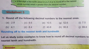 Dav Class 5 Math Unit 9 Worksheet 5 || Rounding Off Numbers || (Nearest Ones) @madhubanclasses