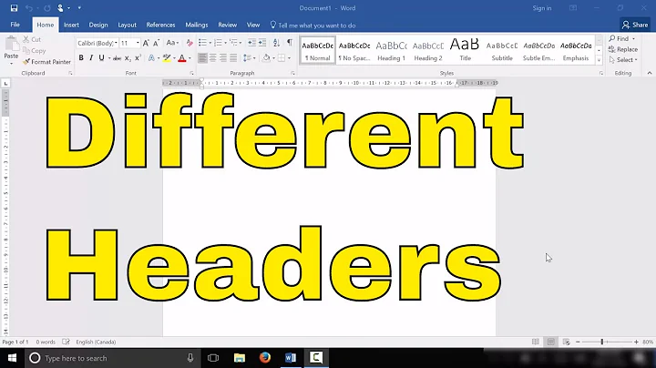 Different Headers On Different Pages-Microsoft Word Tutorial