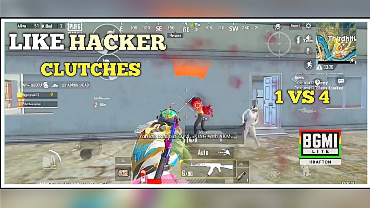 INSTANCE FIGHT // 1 VS 4 CLUTCH // PUBG LITE RUSH GAMEPLAY ...