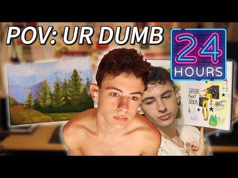 I CREATED ART FOR 24 HOURS!?? | I thought this would be easy 😬🎨
