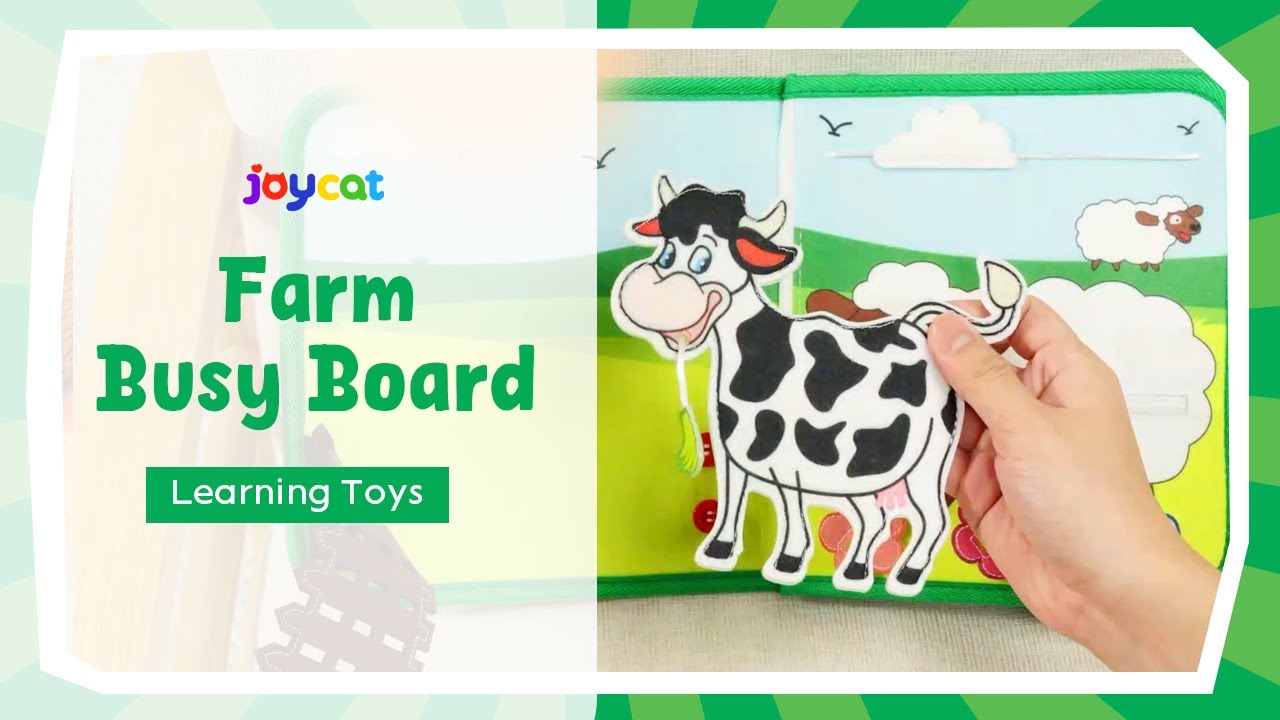 🐑The Best Montessori Busy Book - Soft Felt Farm Animal Busy Book For Kids