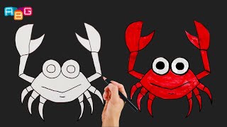 Cara menggambar Kepiting || Crab || Kartun Anak