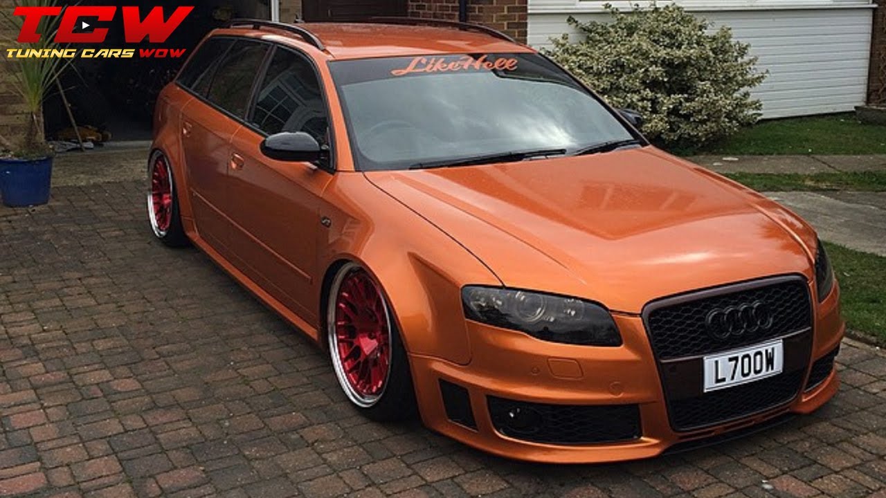 Bagged Gold Audi A4 B7 Avant on Rotiform Rims Project by St4rk3y - YouTube