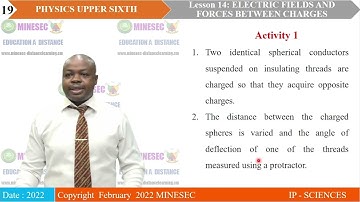 IP-SC Physics Upper sixth Lesson 14 Electric Fields and Forces between charges
