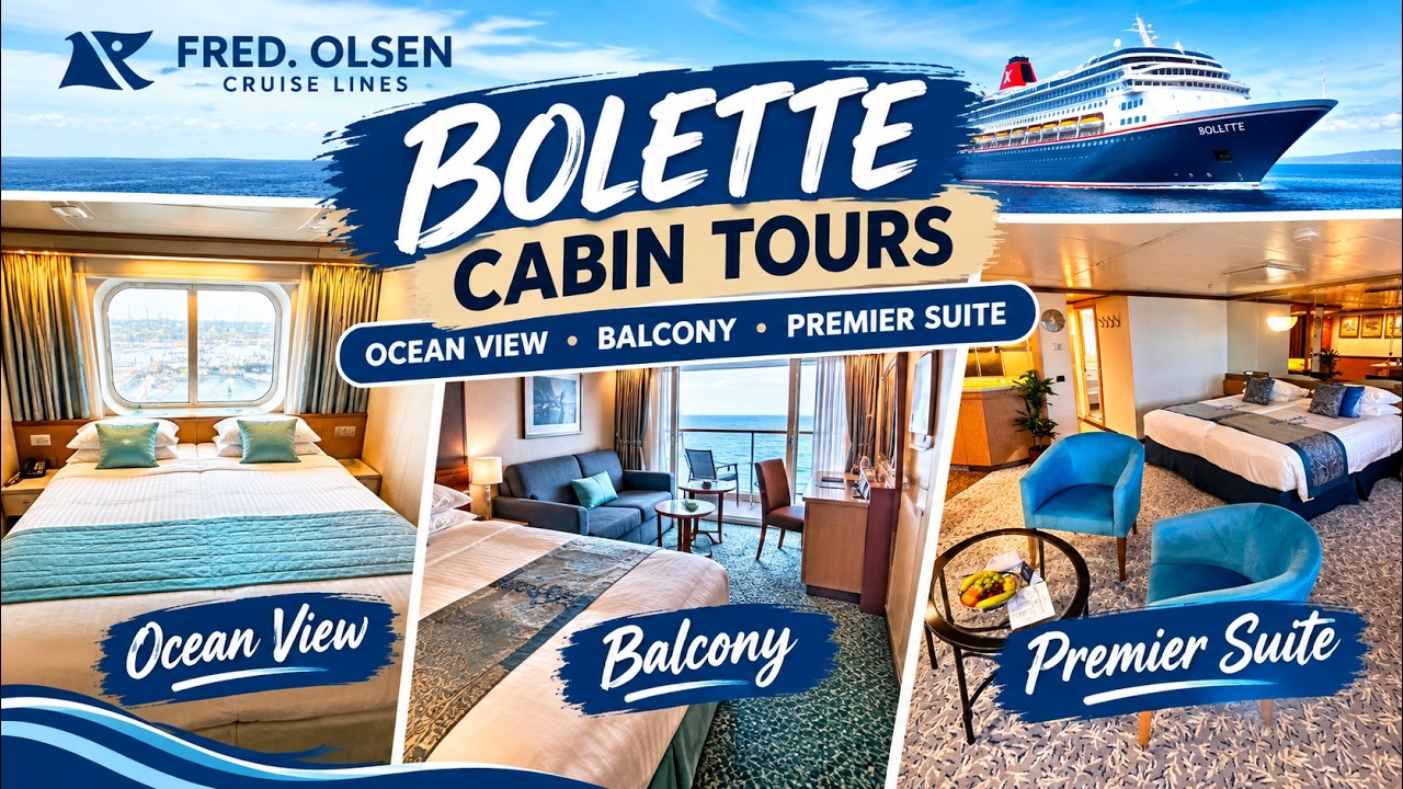 Fred. Olsen Bolette CABIN TOURS | 4 Cabins Including 2 HUGE Premier Suites!