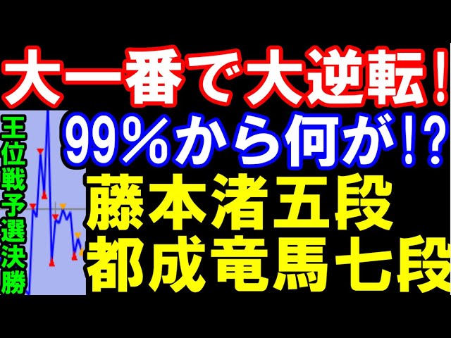 王位リーグ入りの一番で大逆転! 藤本渚五段ー都成竜馬七段 伊藤園お~いお茶杯第66期王位戦 主催:新聞三社連合、日本将棋連盟