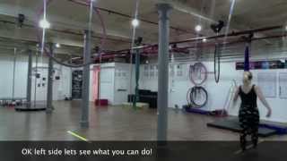 Aerial Silks same side straddle climb training #1