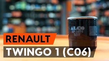 Hoe een oliefilter en motorolie vervangen op een RENAULT TWINGO 1 (C06) [AUTODOC-TUTORIAL]