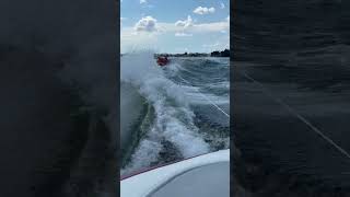 Tube Flips Over After Sharp Boat Turn