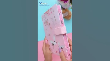 Notebook Stationery Set Review | Cute Diary with Washi tape, Golden binder clip and stickers #shorts