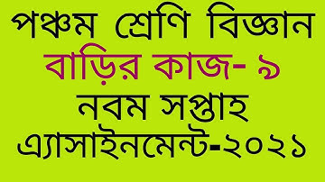 Class 5 Science Assignment 9, Class 5 Science Homework 9, ৫ম শ্রেণি বিজ্ঞান বাড়ির কাজ ৯ নবম সপ্তাহ