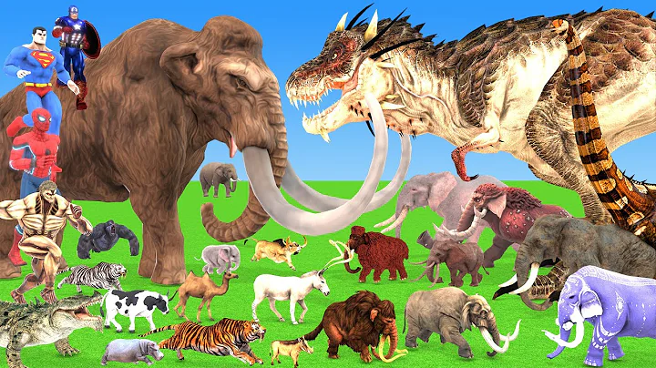 Prehistoric Mammoth Superhero's vs T-Rex Dinosaurs Wild Animals Epic Battle Animal Revolt Battle