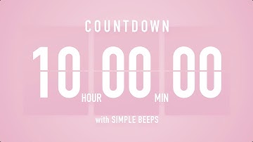 10 Hour Countdown Timer 🌸 Flip Clock with Simple Beeps 🔔