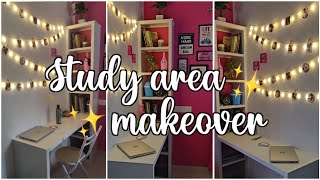 Study area makeover |Colorful, fun and motivating work space decor|