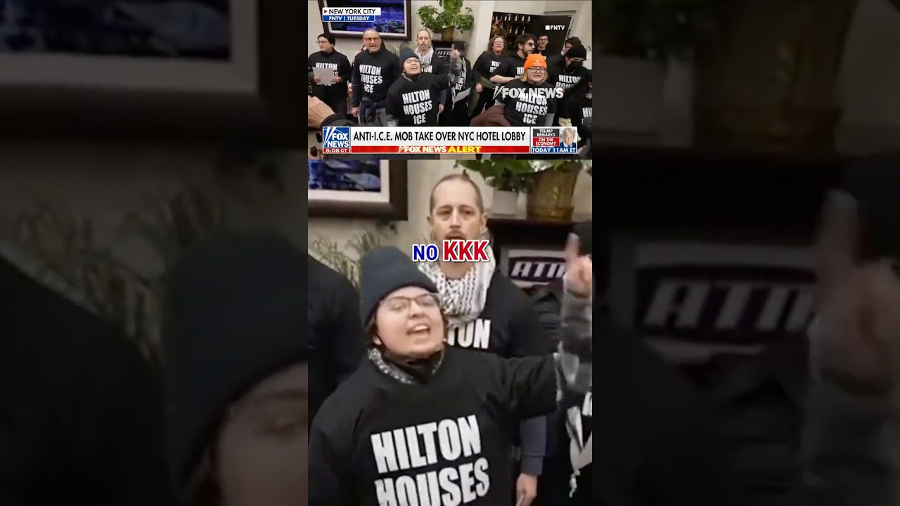WATCH: Anti-ICE mob takes over New York City hotel lobby #foxnews #news #shorts