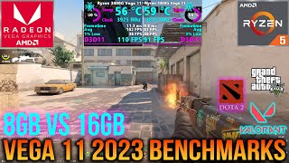 Ryzen 5 3400G Vega 11 Benchmarks 2025 - 8Gb Vs. 16Gb 3200Mhz