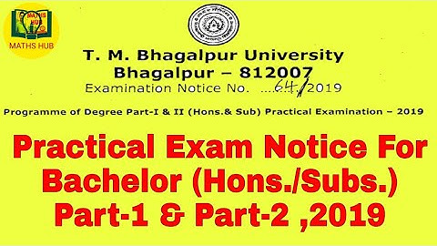 TMBU Bachelor (Hons./Subs.) Practical Exam Date for Part-1 & Part-2 ,2019